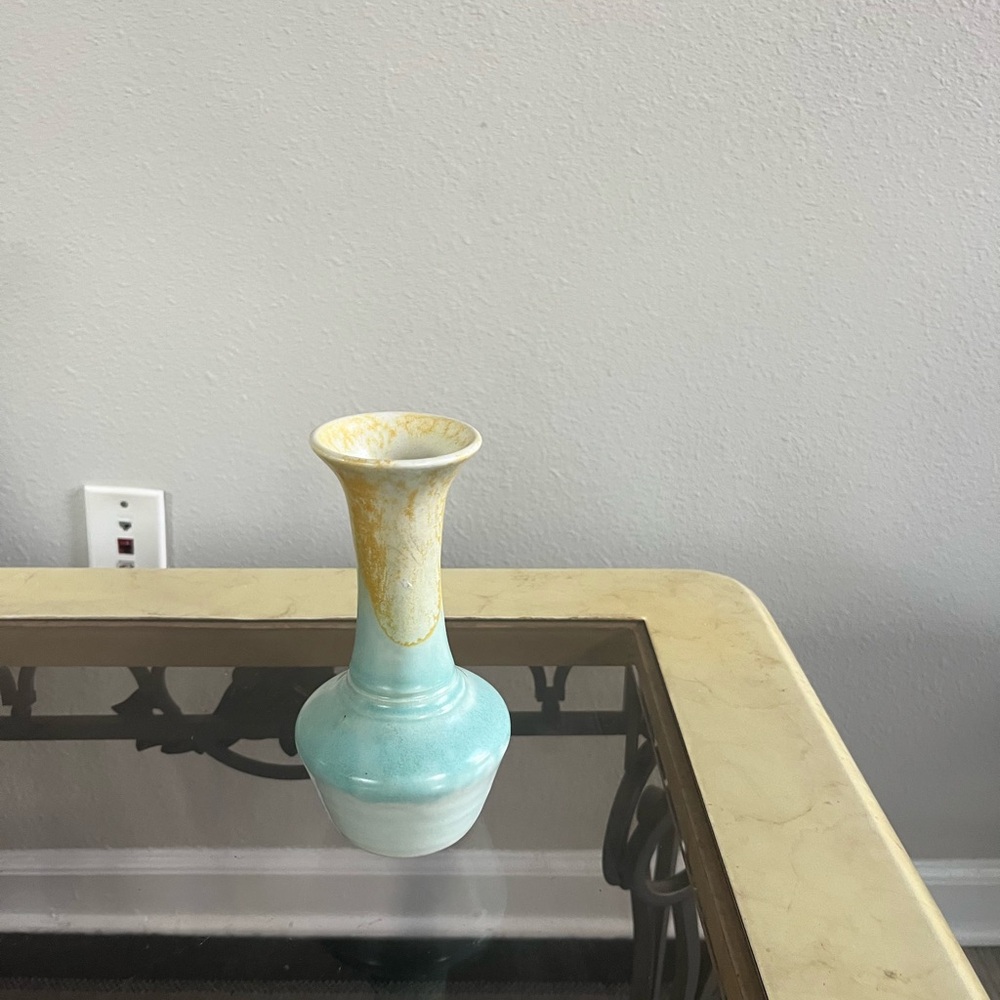 Elegant Blue and Cream Vase